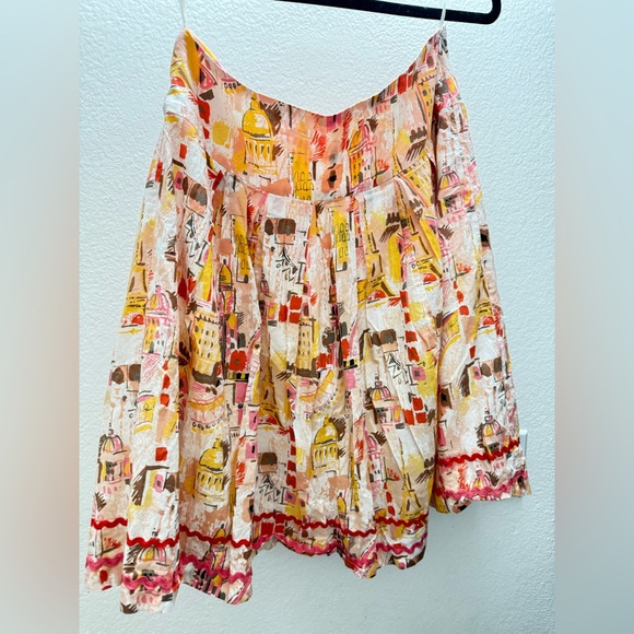 VTG Will Smith Pink and Yellow A-Line Skirt size 8 - Picture 4 of 7